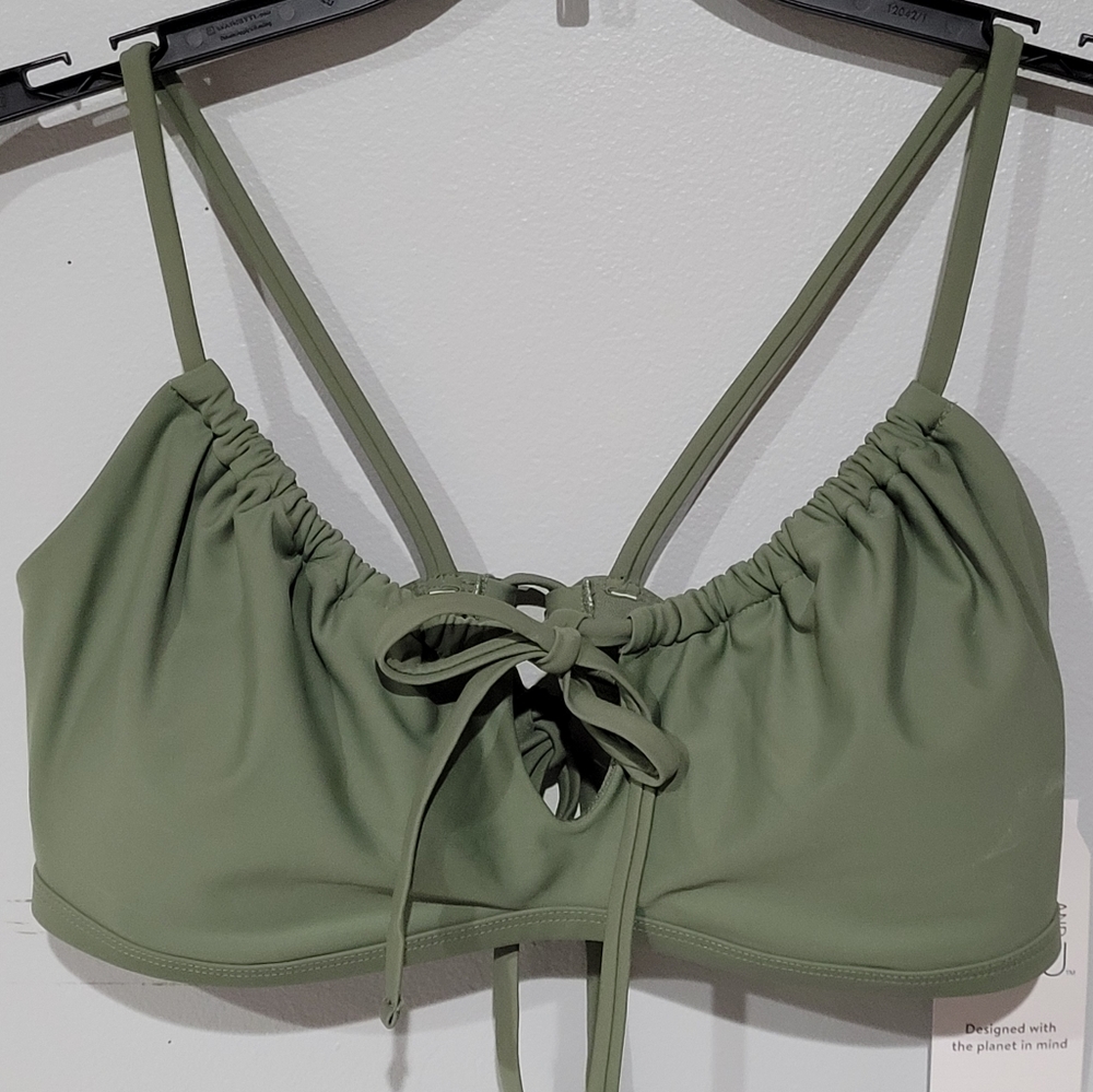 Keyhole Bikini Top Olive Green